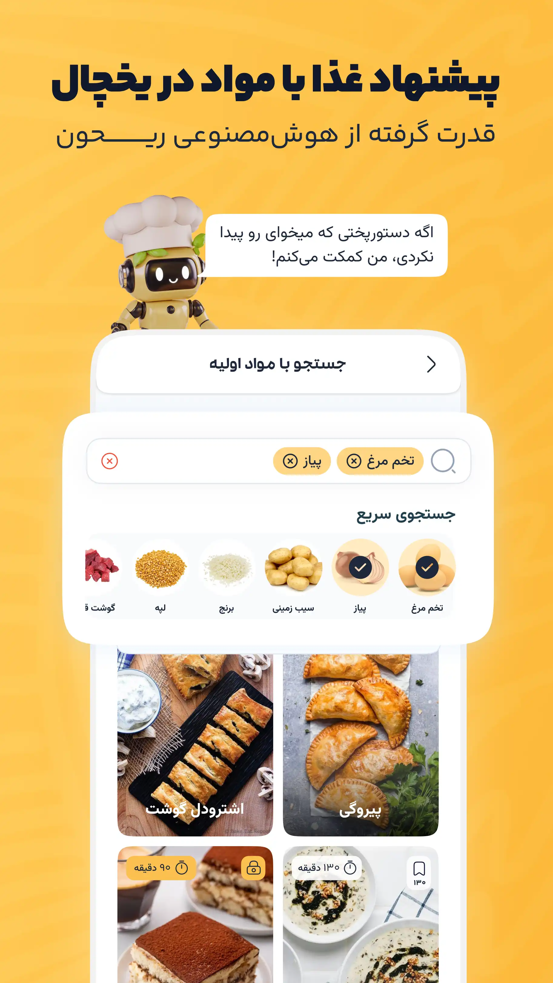 صفحه نمایش دستورپخت با مراحل آشپزی گامبهگام